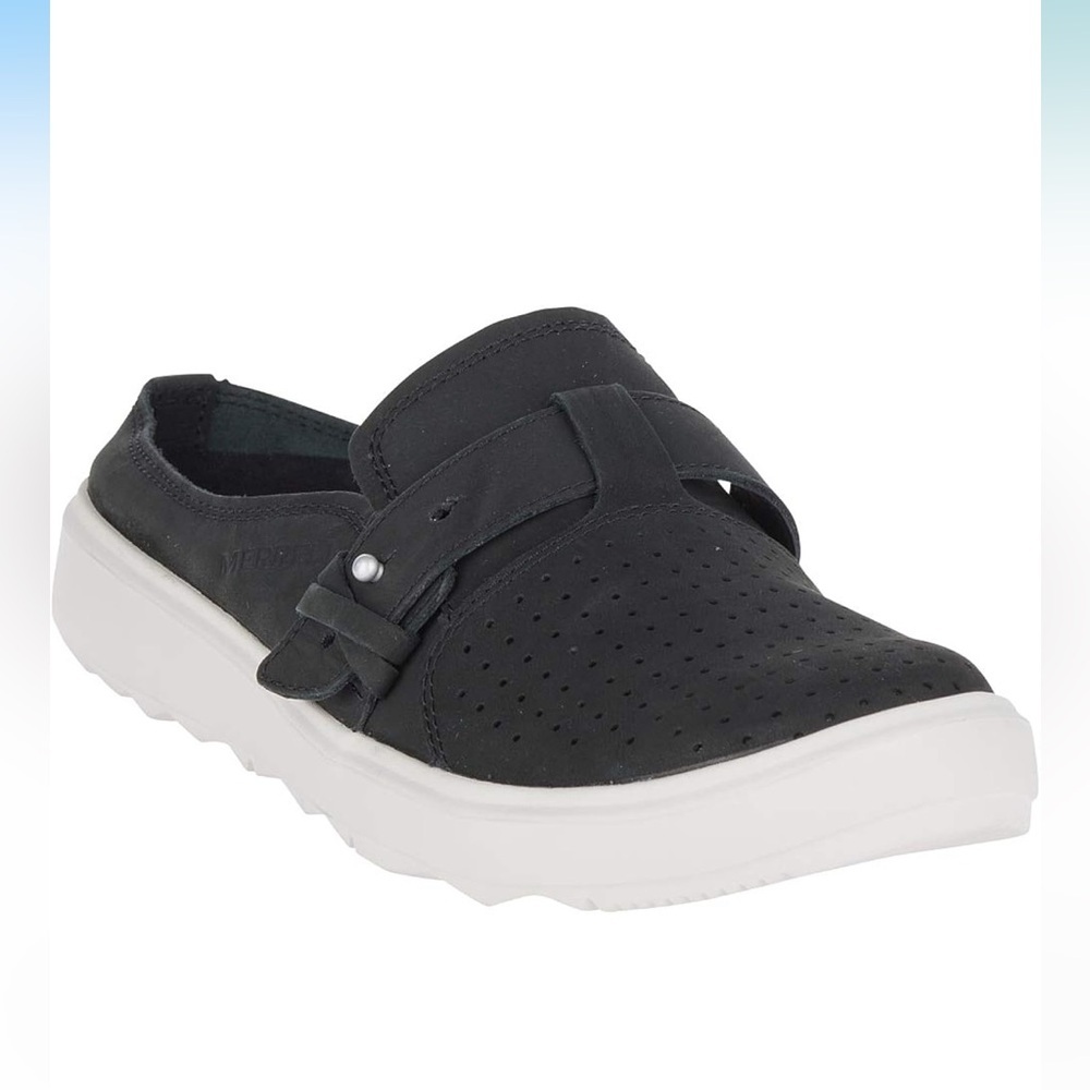 Merrell Women’s Black Leather Around Town City Slip On Air Sneaker Size 9 $155